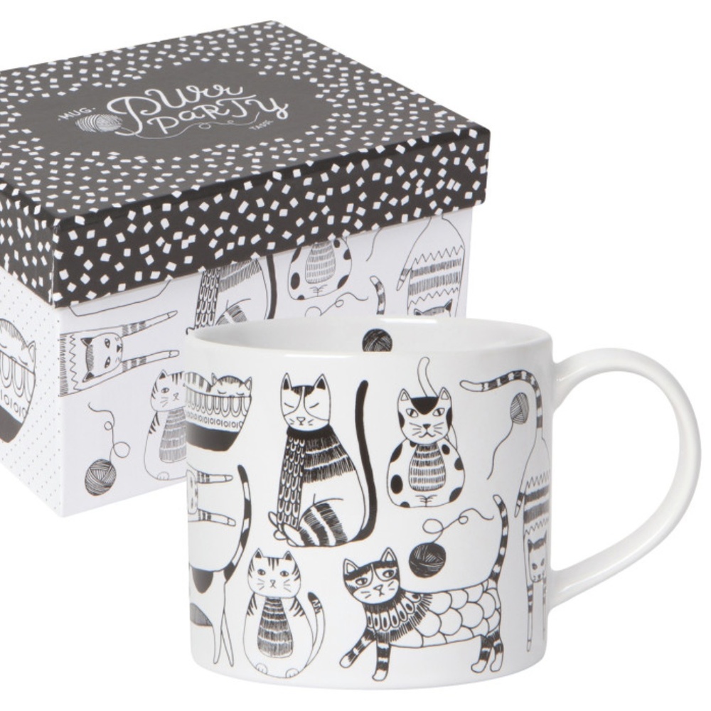 Coffee Mug in Box Purr Party NWT 14 oz Cats